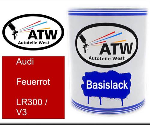 Audi, Feuerrot, LR300 / V3: 1L Lackdose, von ATW Autoteile West.